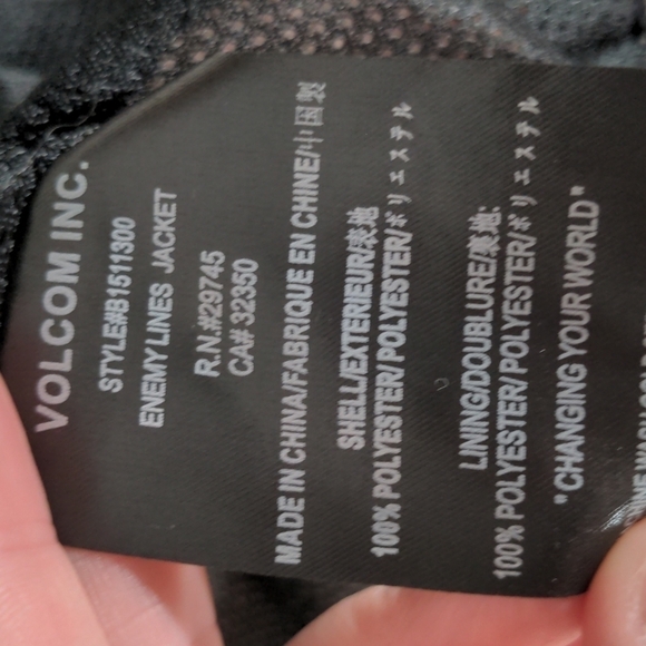 Volcom Enemy Lines Black Pink Windbreaker Jacket Large - Picture 7 of 9